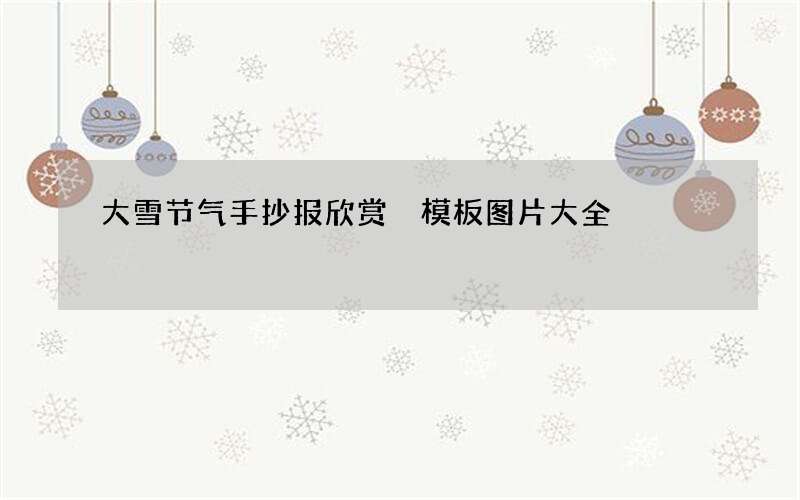 大雪节气手抄报欣赏 模板图片大全